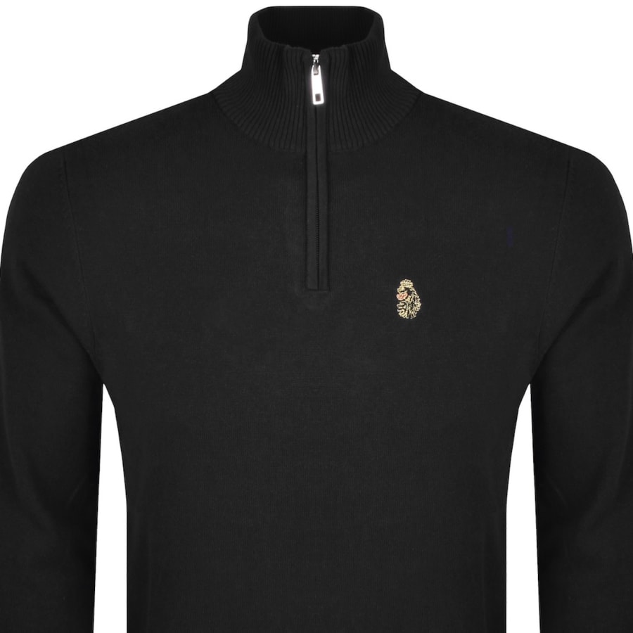 Image number 2 for Luke 1977 Pretender Quarter Zip Jumper Black