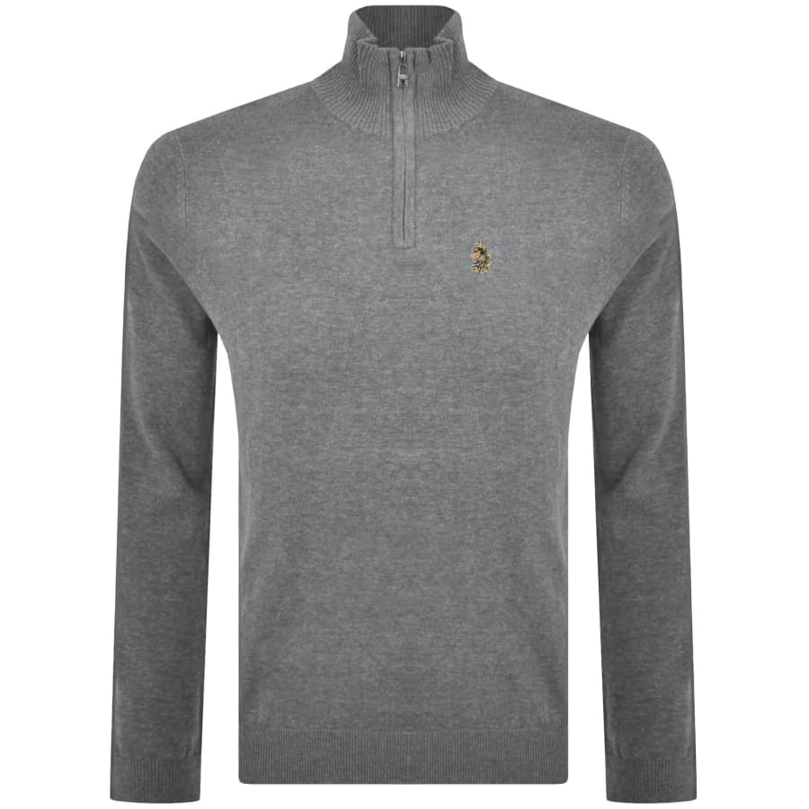 Image number 1 for Luke 1977 Pretender Quarter Zip Jumper Grey