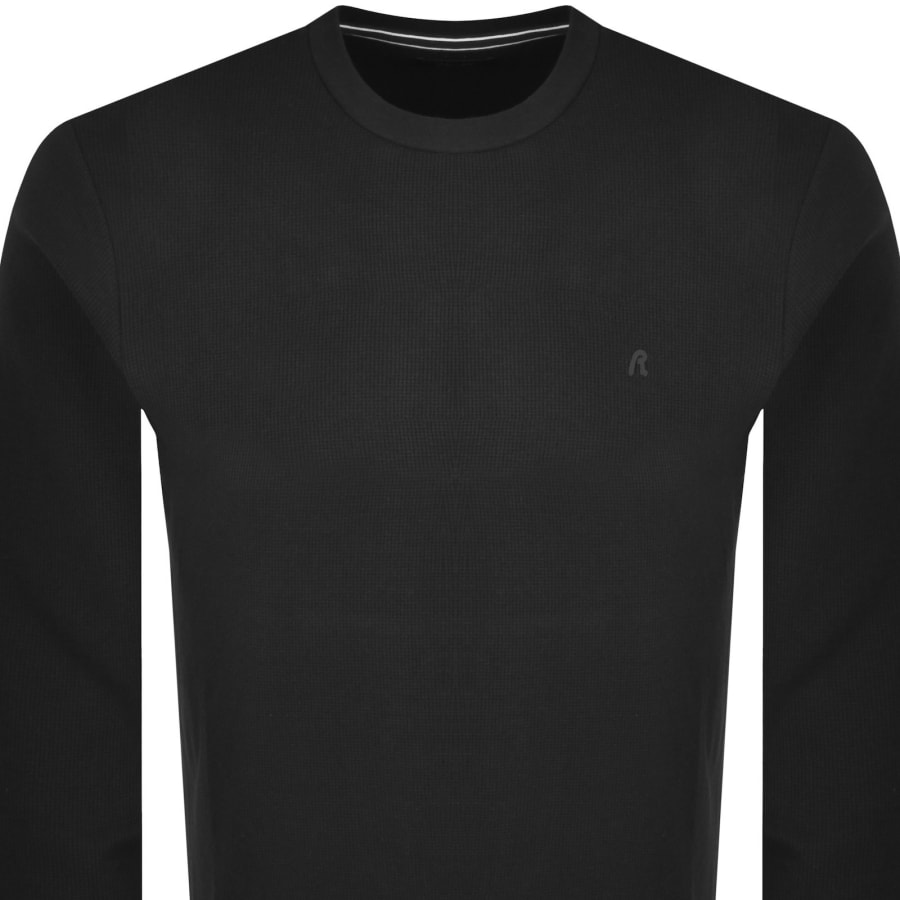 Image number 2 for Replay Long Sleeve Logo T Shirt Black