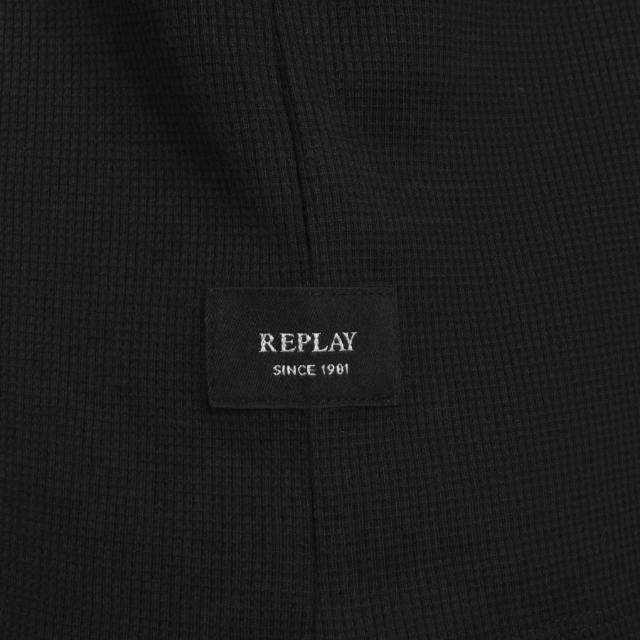 Image number 4 for Replay Long Sleeve Logo T Shirt Black
