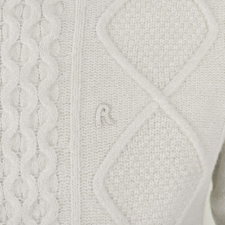 Image number 3 for Replay Crew Neck Knit Jumper Cream