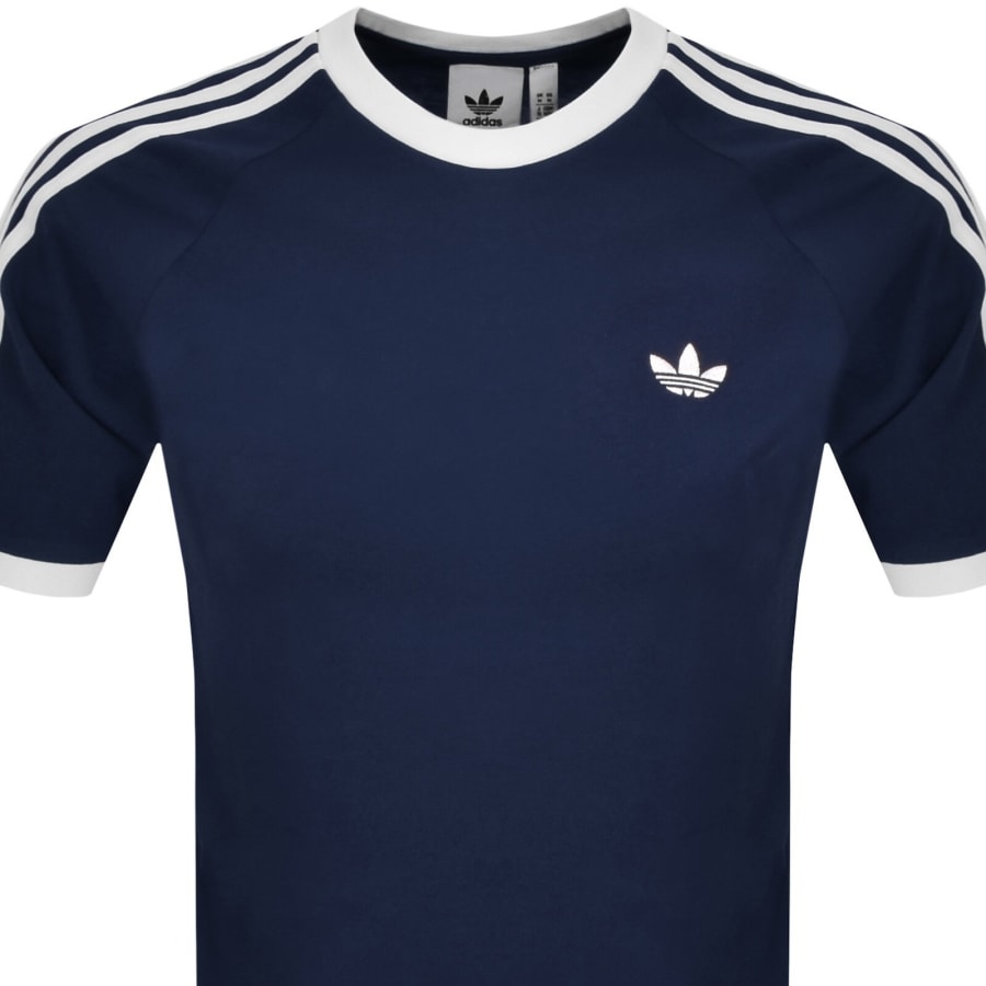 Image number 2 for adidas 3 Stripes T Shirt Navy