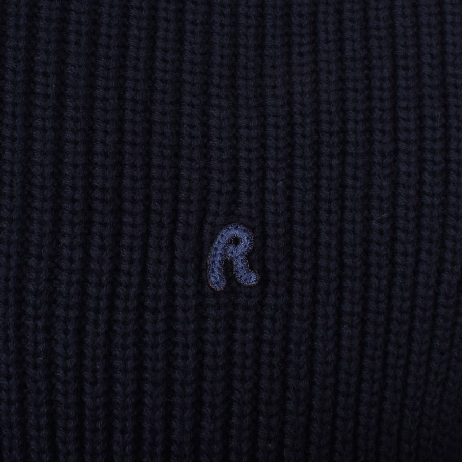 Image number 3 for Replay Quarter Zip Knit Jumper Navy