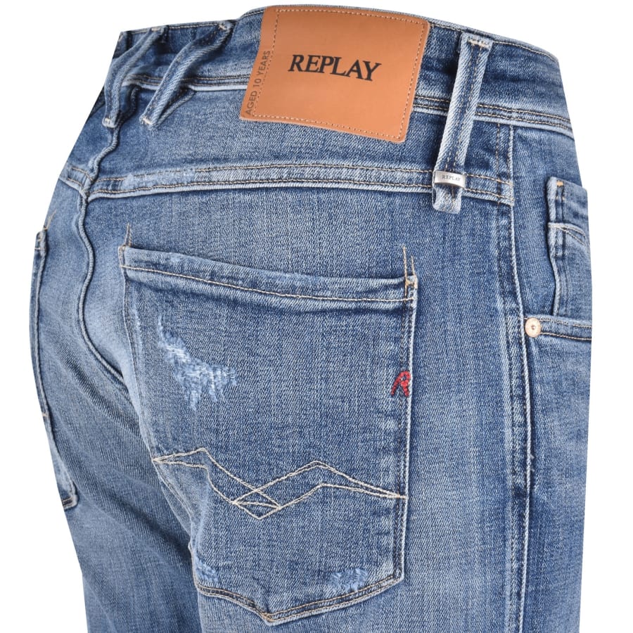 Image number 4 for Replay Slim Fit Anbass Jeans Blue