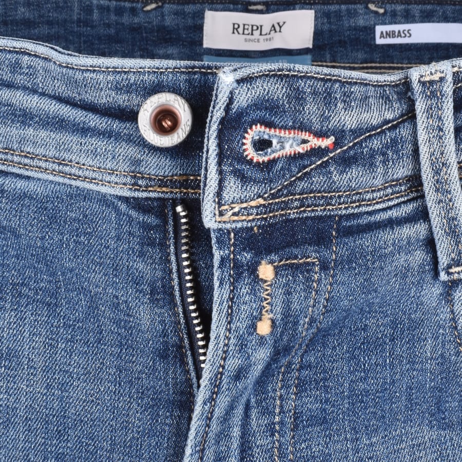 Image number 5 for Replay Slim Fit Anbass Jeans Blue