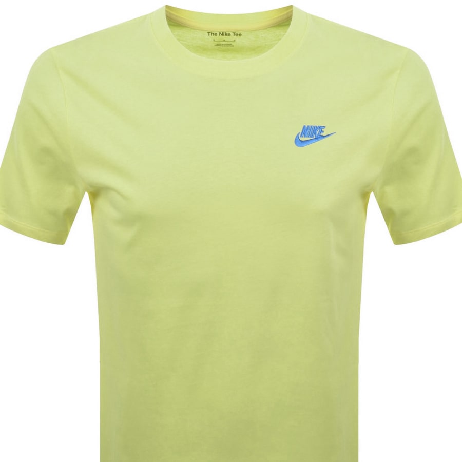 Image number 2 for Nike Crew Neck Club T Shirt Yellow