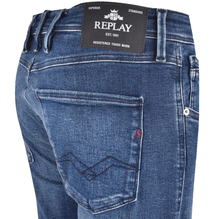 Image number 4 for Replay Slim Fit Anbass Jeans Blue