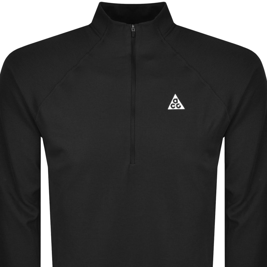 Image number 2 for Nike Long Sleeve QZ T Shirt Black
