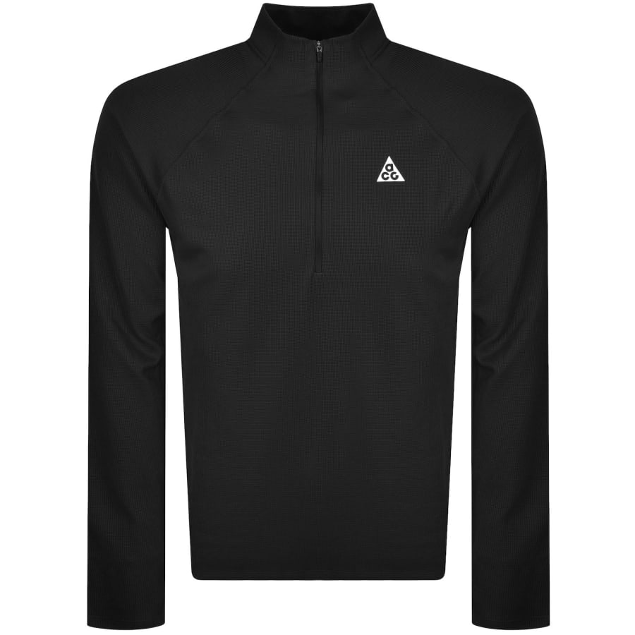 Image number 1 for Nike Long Sleeve QZ T Shirt Black