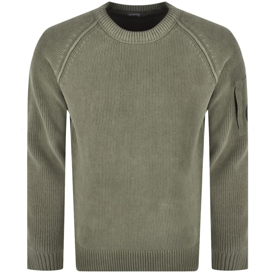 Image number 2 for CP Company Chenille Jumper Ermine Green