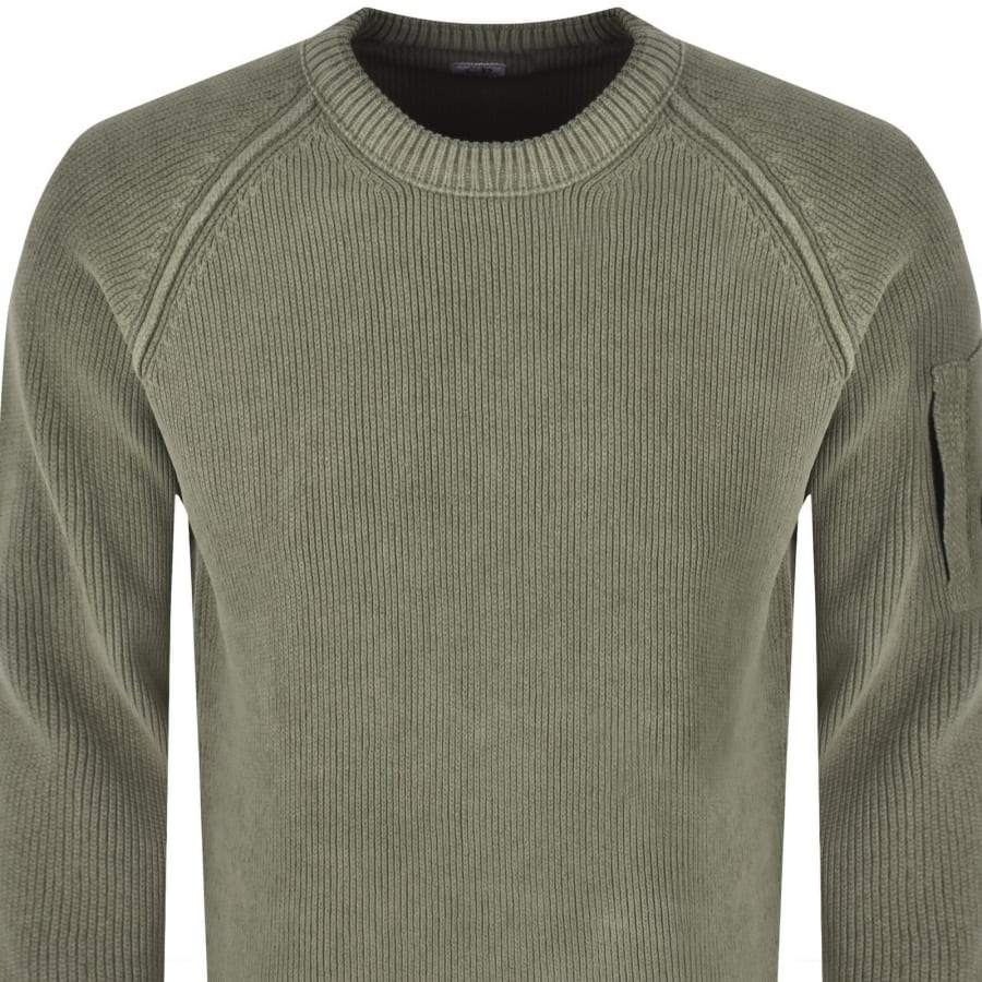 Image number 3 for CP Company Chenille Jumper Ermine Green