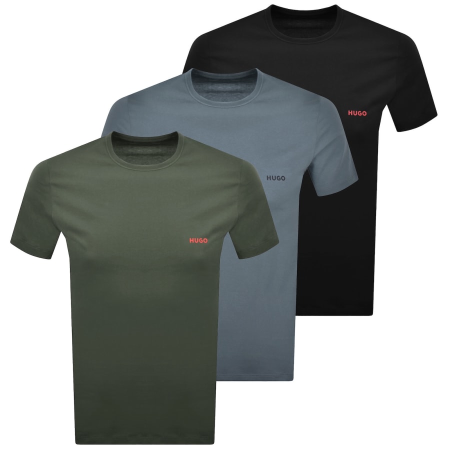 Image number 1 for HUGO 3 Pack Crew Neck T Shirts Multi