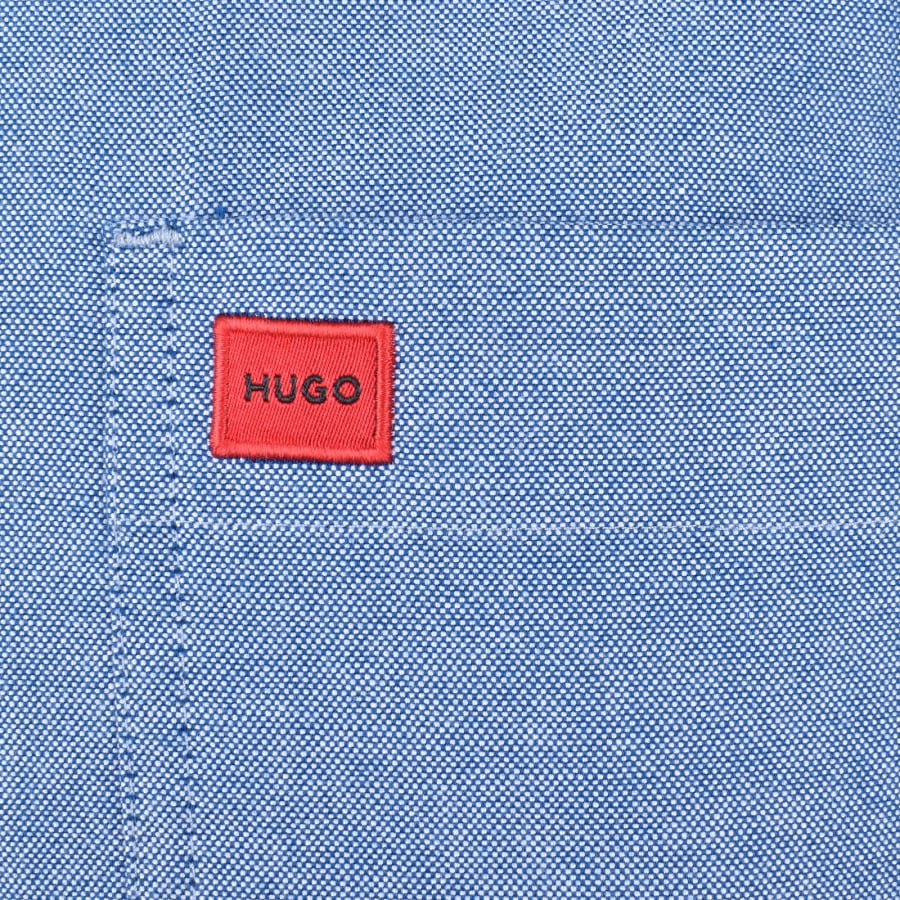 Image number 3 for HUGO Long Sleeved Evito Shirt Blue