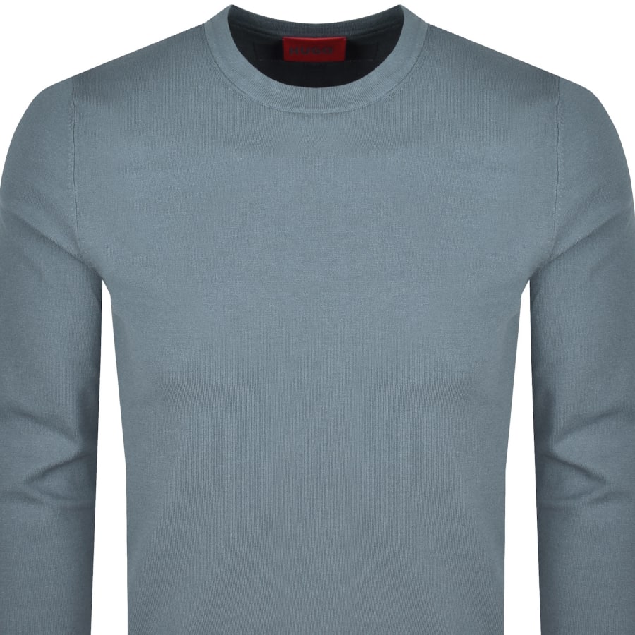 Image number 2 for HUGO San Cody Knit Jumper Blue