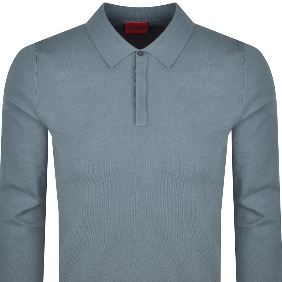 Image number 2 for HUGO San Pippo Slim Fit Knit Polo Blue