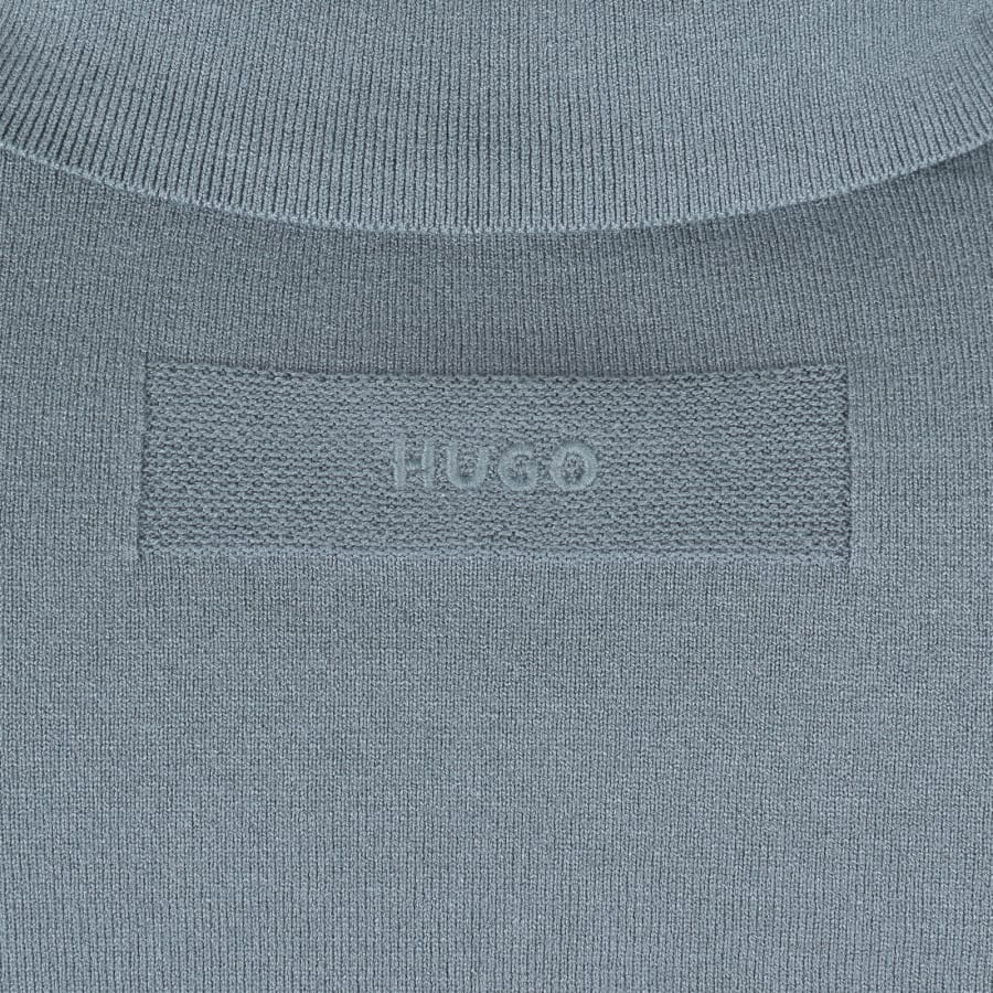 Image number 3 for HUGO San Pippo Slim Fit Knit Polo Blue