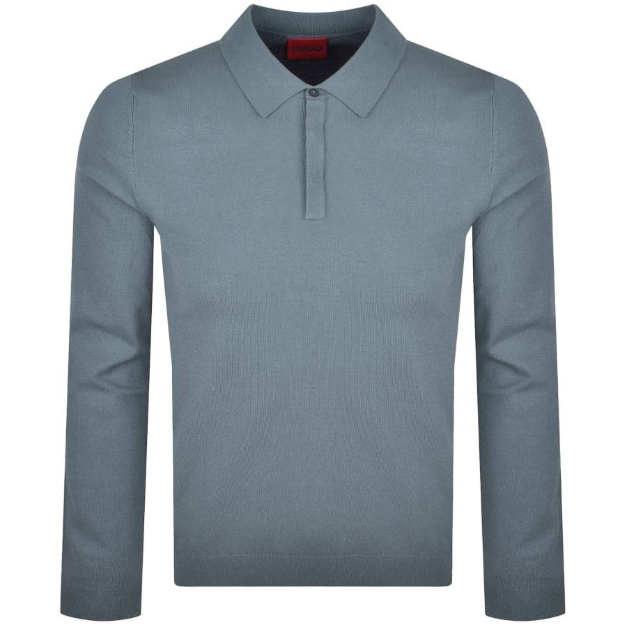 Image number 1 for HUGO San Pippo Slim Fit Knit Polo Blue