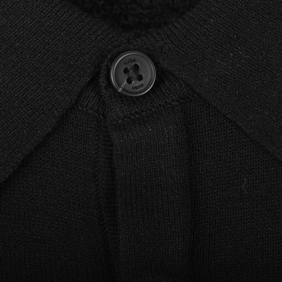 Image number 3 for HUGO San Pippo Slim Fit Knit Polo Black
