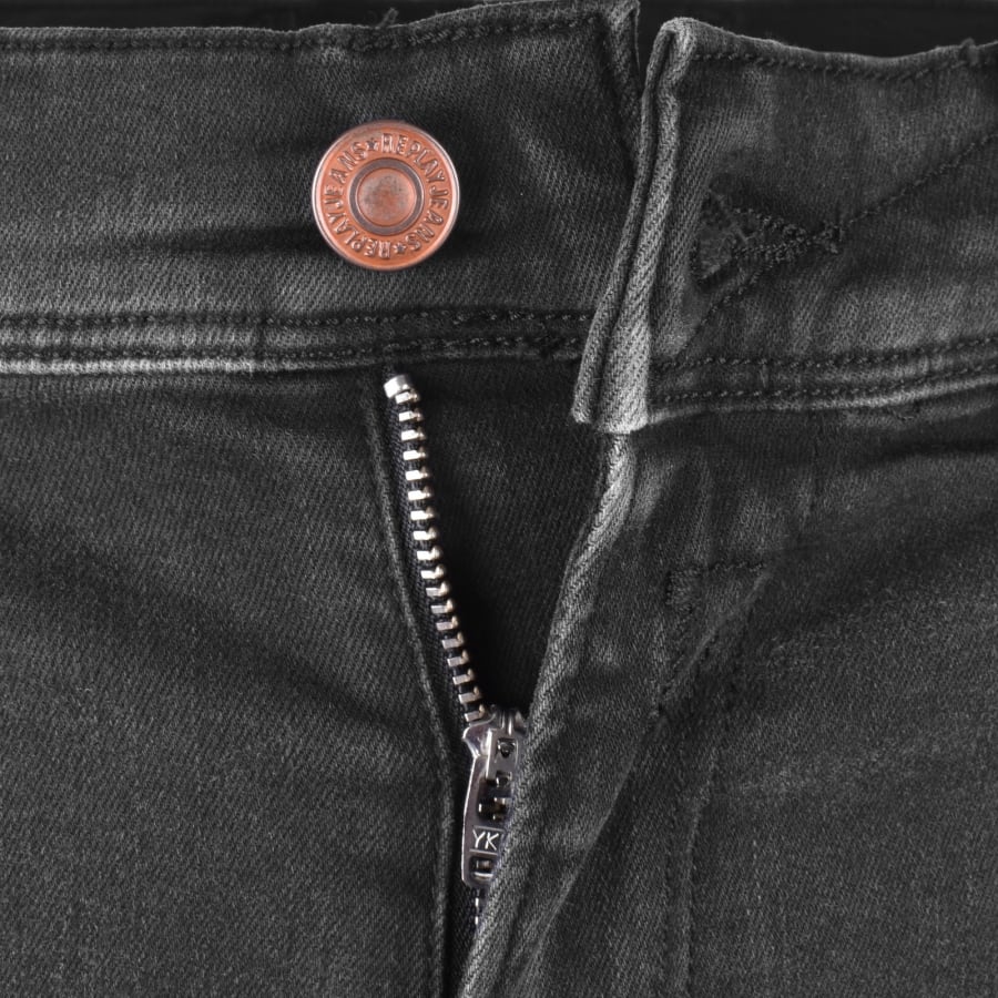 Image number 5 for Replay Slim Fit Anbass Jeans Black