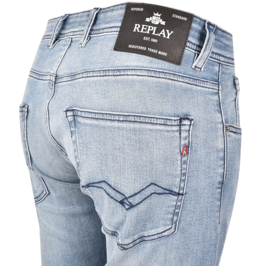 Image number 4 for Replay Grover Light Wash Jeans Blue