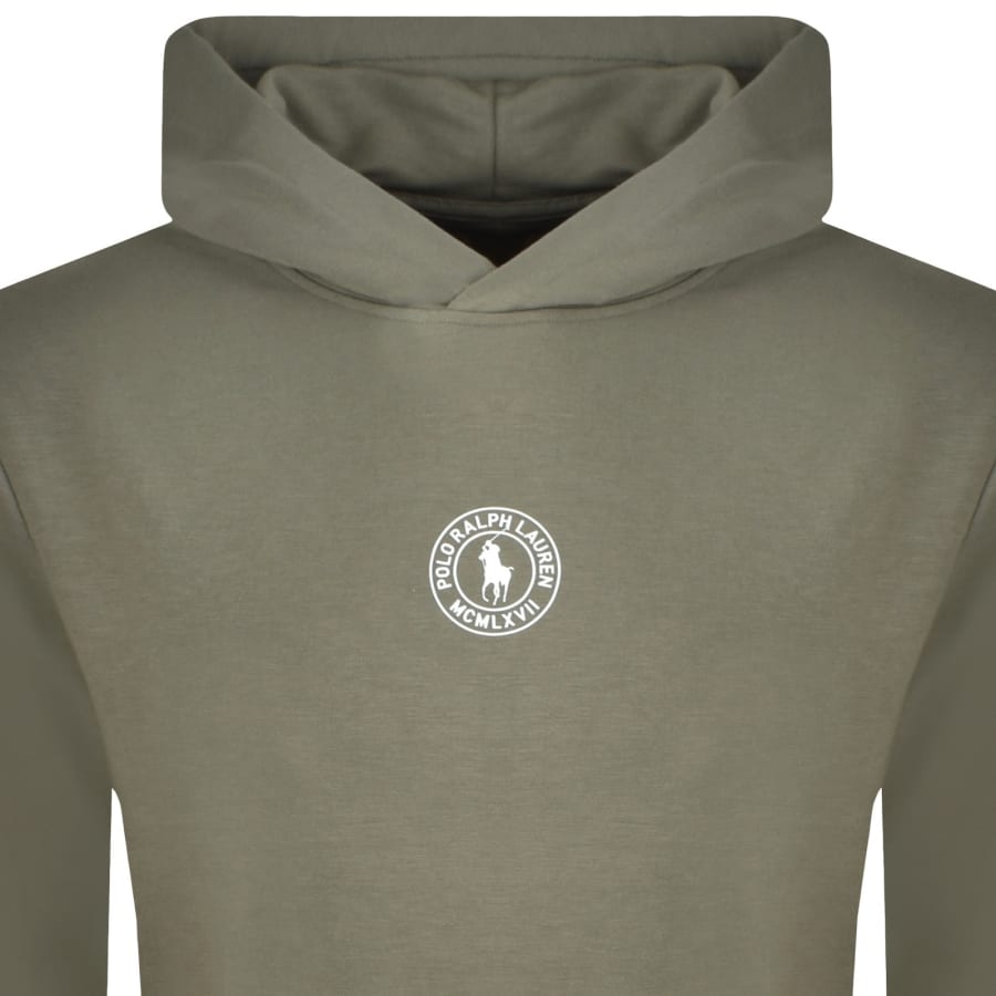 Image number 2 for Ralph Lauren Logo Hoodie Olive Green
