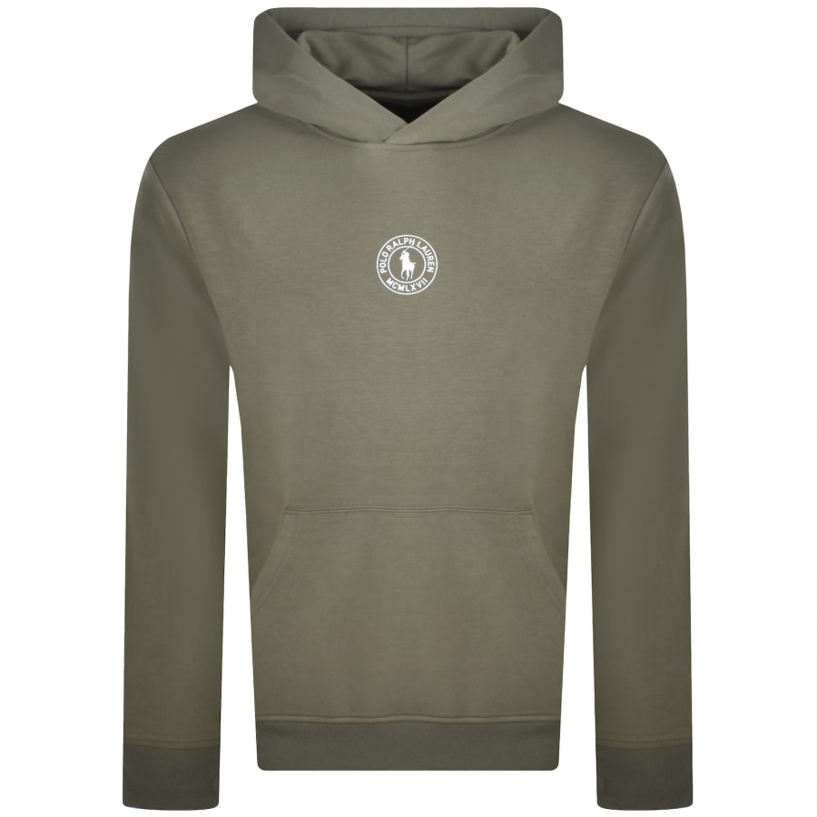 Image number 1 for Ralph Lauren Logo Hoodie Olive Green