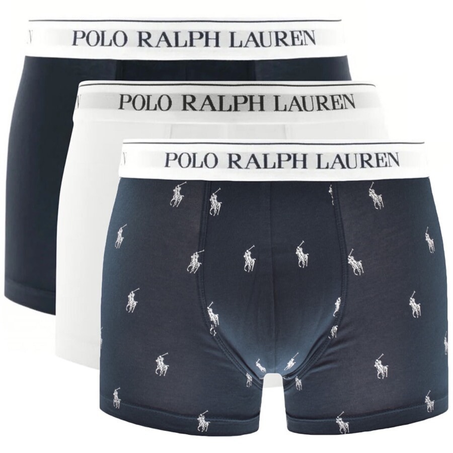Image number 1 for Ralph Lauren Underwear 3 Pack Trunks Navy
