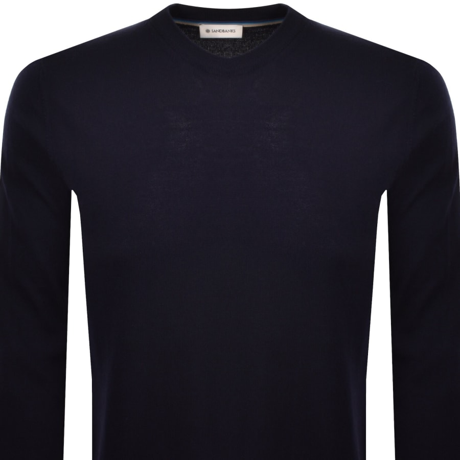 Image number 3 for Sandbanks Crew Neck Knit Jumper Navy