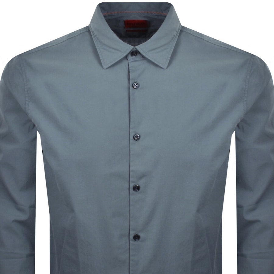 Image number 2 for HUGO Long Sleeved Ermo Shirt Grey