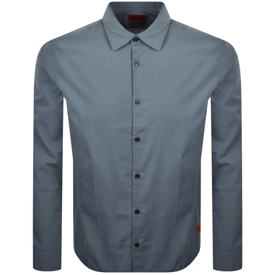 Image number 1 for HUGO Long Sleeved Ermo Shirt Grey