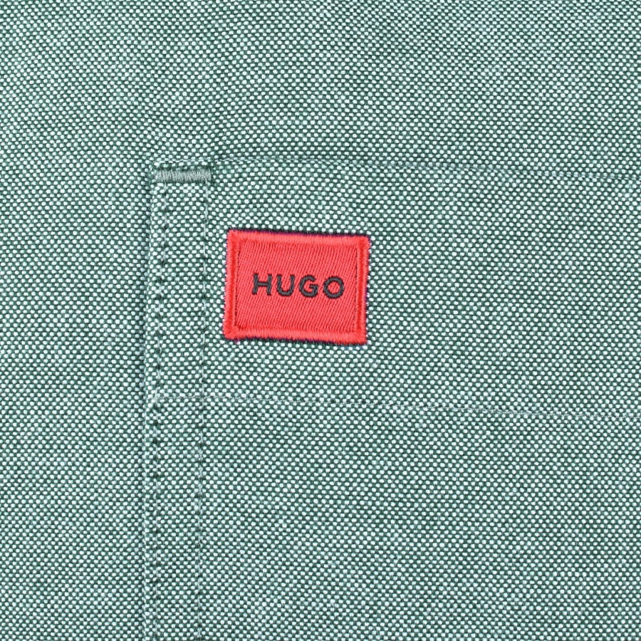 Image number 3 for HUGO Long Sleeved Evito Shirt Green