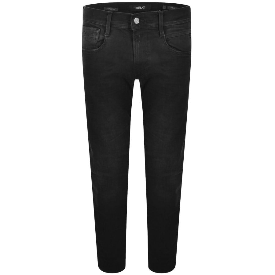 Image number 2 for Replay Anbass Hyperflex Jeans Black