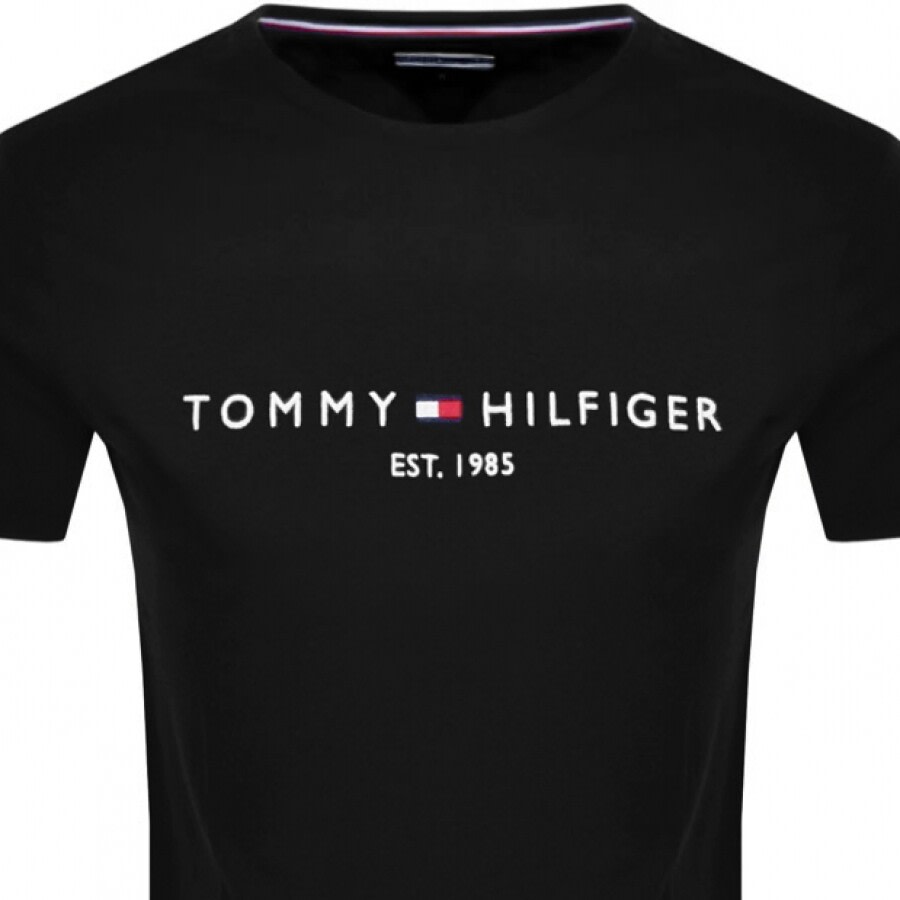 Tommy Hilfiger Organic Cotton Logo T-shirt In Black