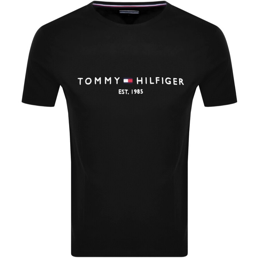 Tommy Hilfiger Organic Cotton Logo T-shirt In Black