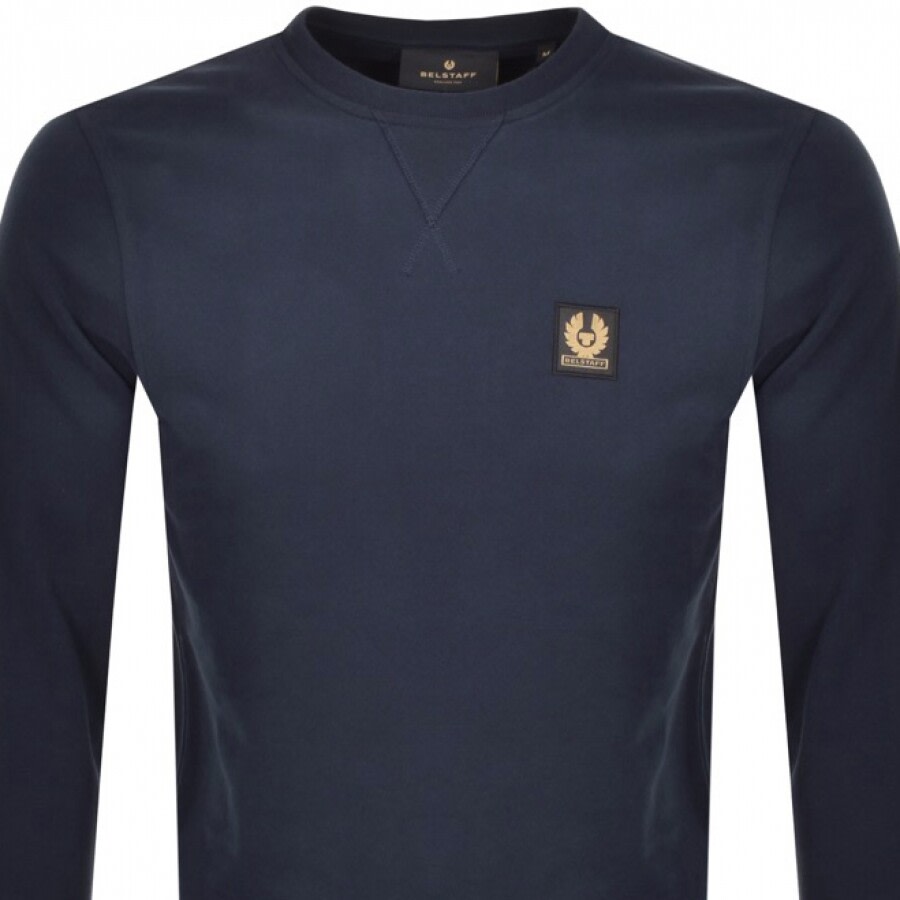 Belstaff Logo Print Jersey Sweatshirt In Navy