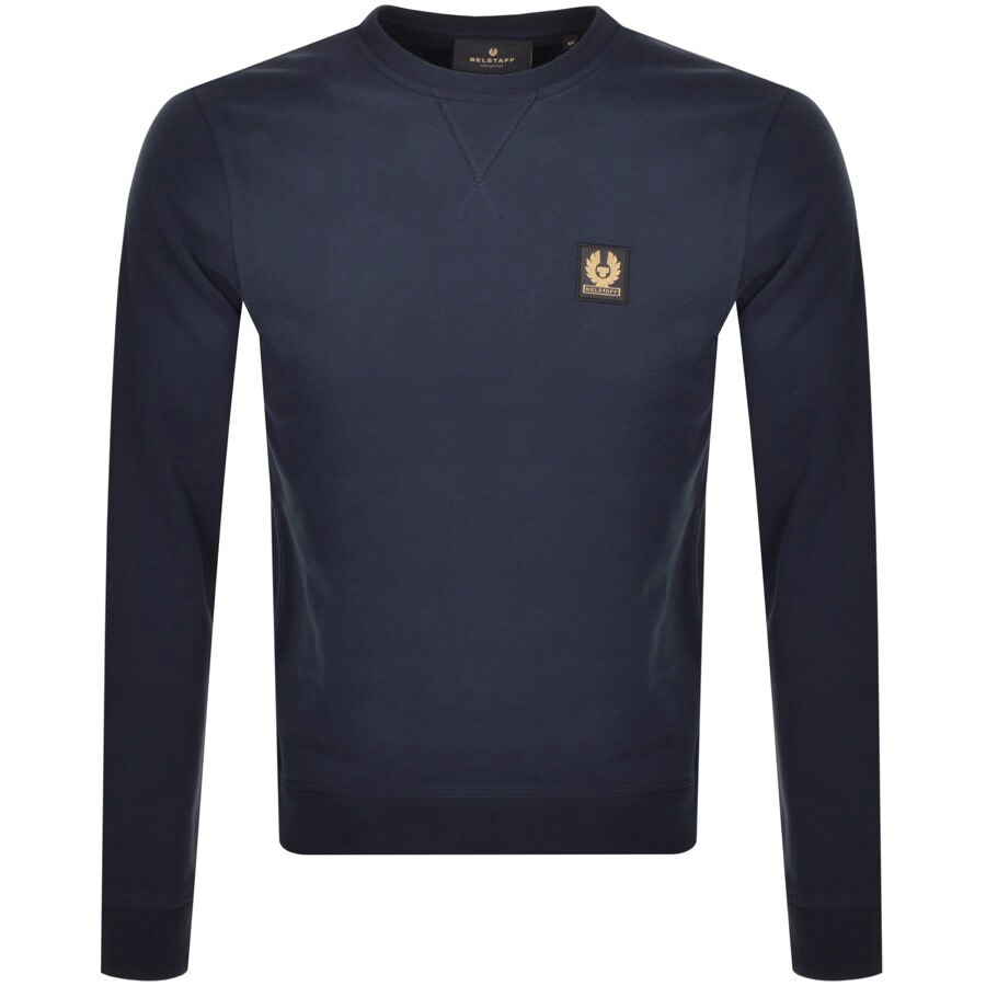 Belstaff Logo Print Jersey Sweatshirt In Navy