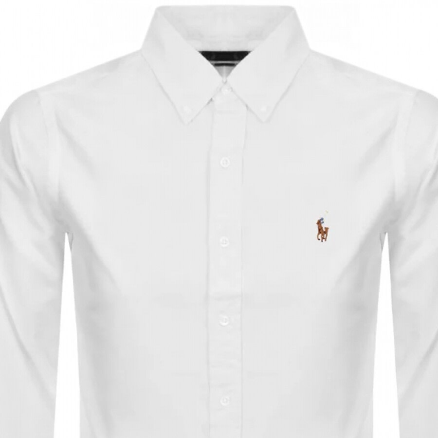 Polo Ralph Lauren Slim-fit Button-down Collar Logo-embroidered Cotton Oxford Shirt In White