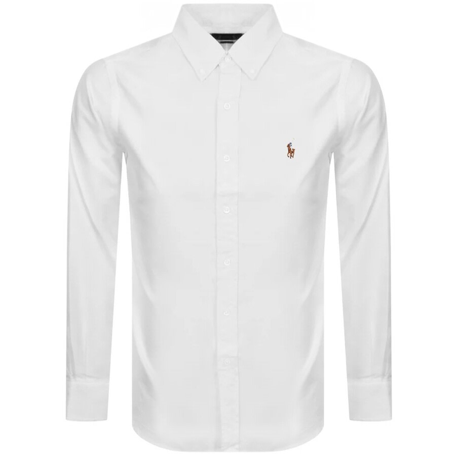 Polo Ralph Lauren Slim-fit Button-down Collar Logo-embroidered Cotton Oxford Shirt In White