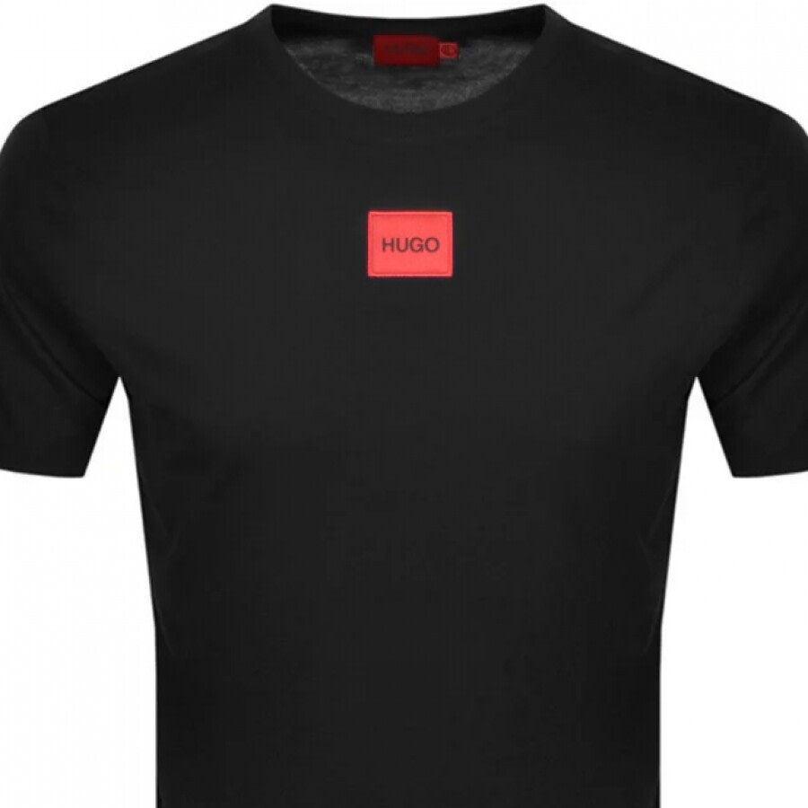 Hugo Boss - Cotton Jersey Crew Neck T Shirt With Logo Badge - Black