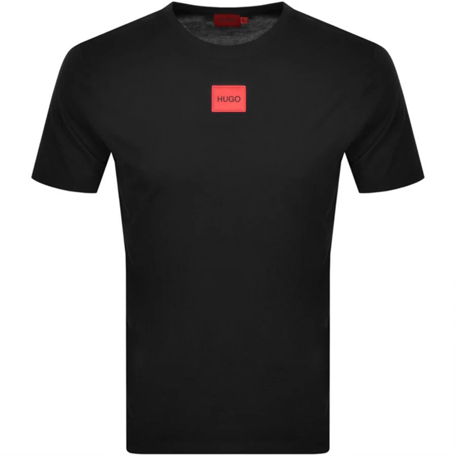 Hugo Boss - Cotton Jersey Crew Neck T Shirt With Logo Badge - Black