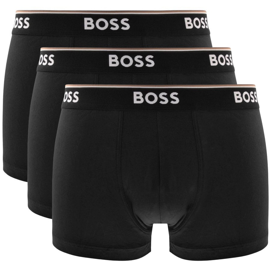 Hugo Boss Boss Underwear 3 Pack Long Boxer Briefs In Black