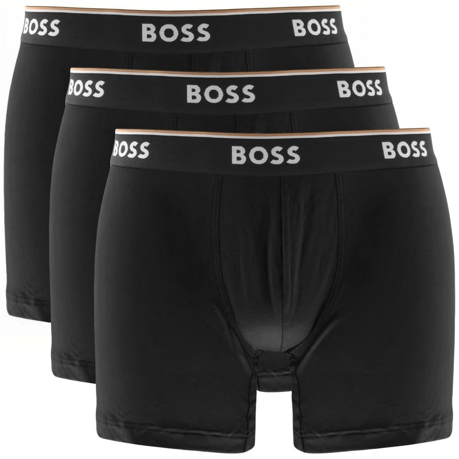 Hugo Boss Boss Underwear 3 Pack Long Boxer Briefs In Black