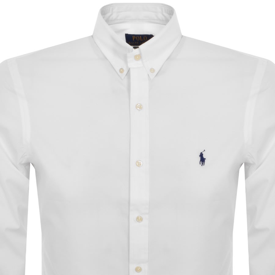 Polo Ralph Lauren Long-sleeved Button-down Shirt With Tailored Fit In White