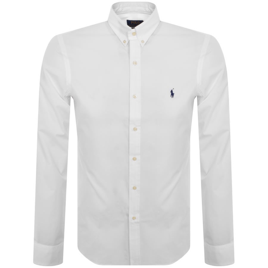 Polo Ralph Lauren Long-sleeved Button-down Shirt With Tailored Fit In White