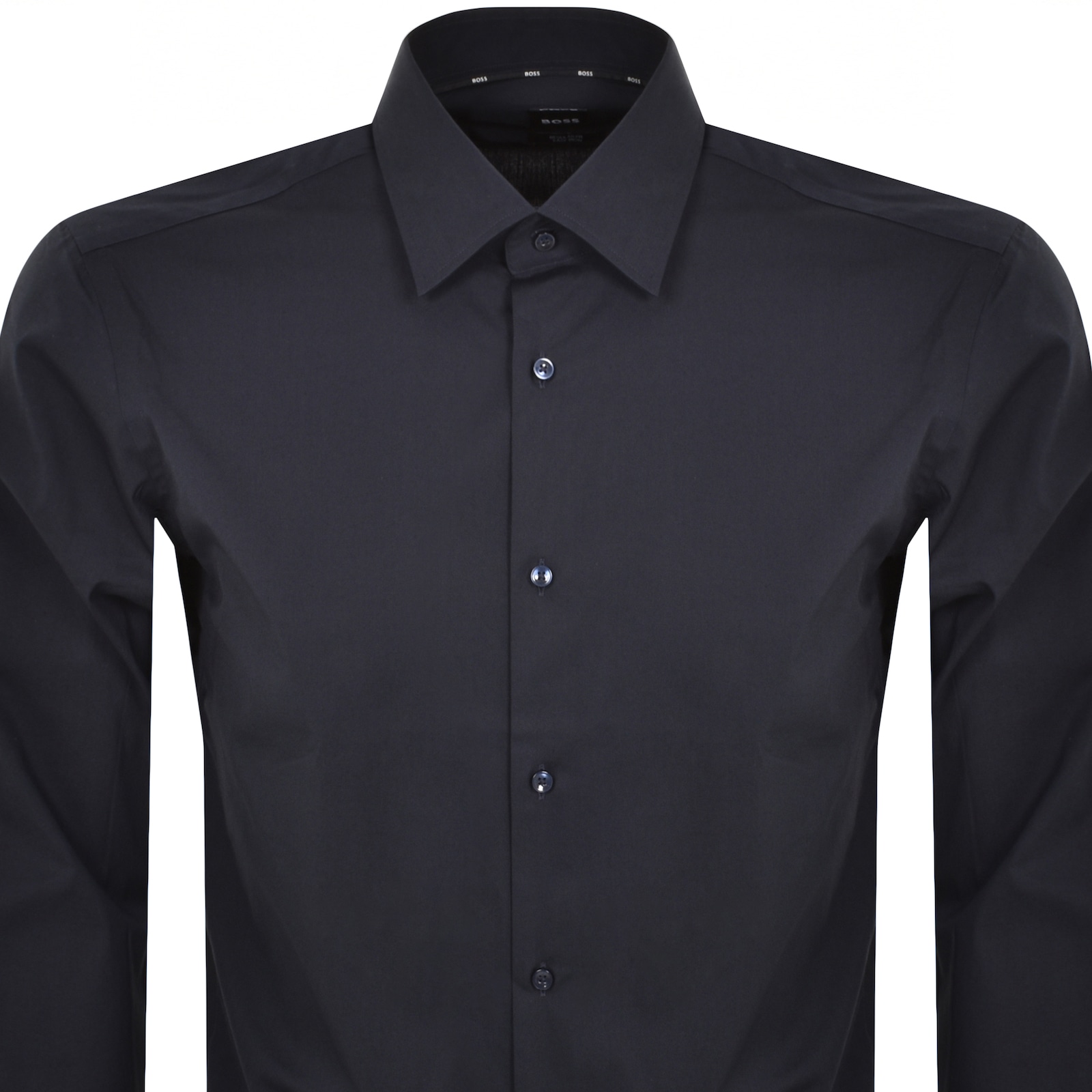 Hugo Boss Boss Men's Black Regular-fit Long-sleeved Cotton-poplin Shirt