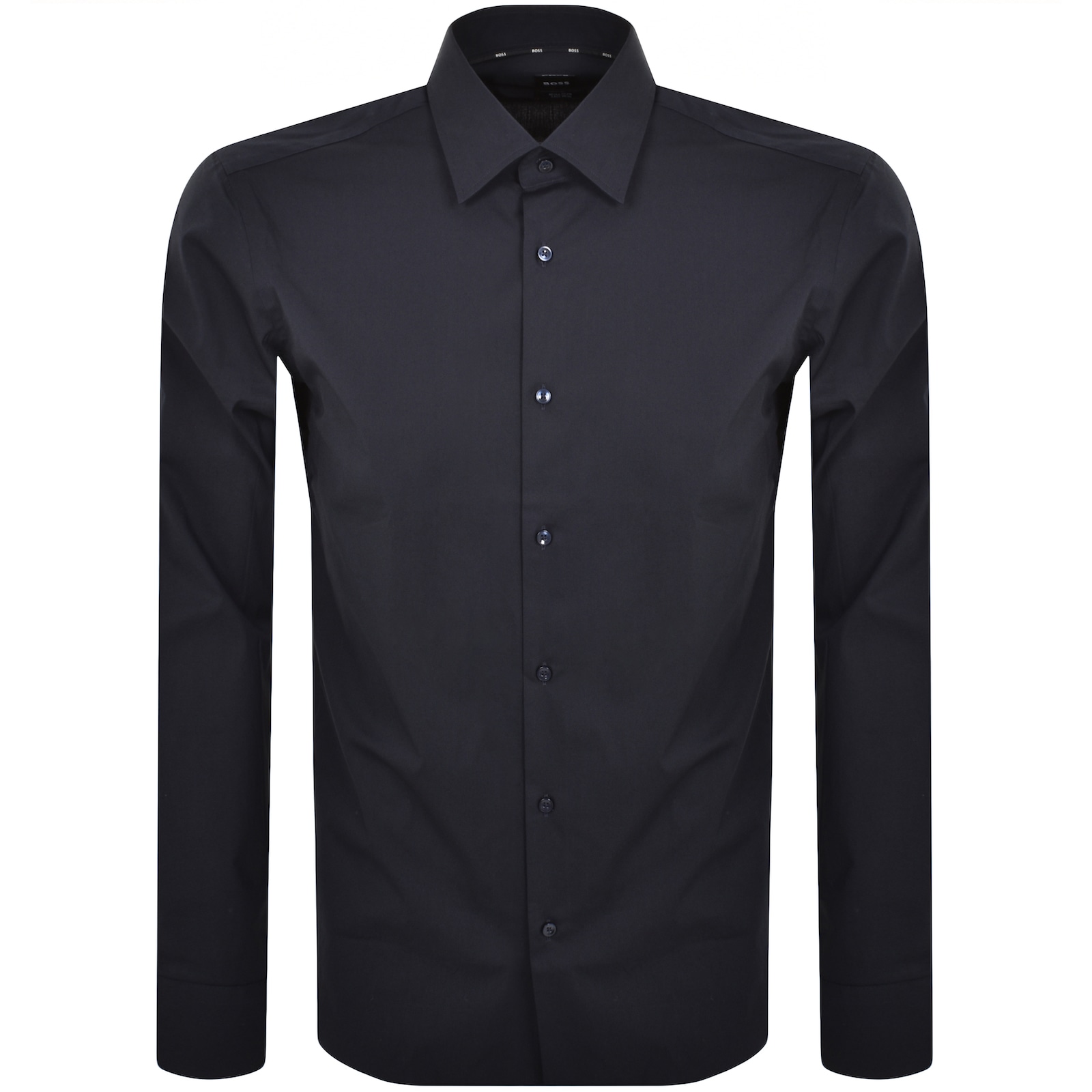 Hugo Boss Boss Men's Black Regular-fit Long-sleeved Cotton-poplin Shirt