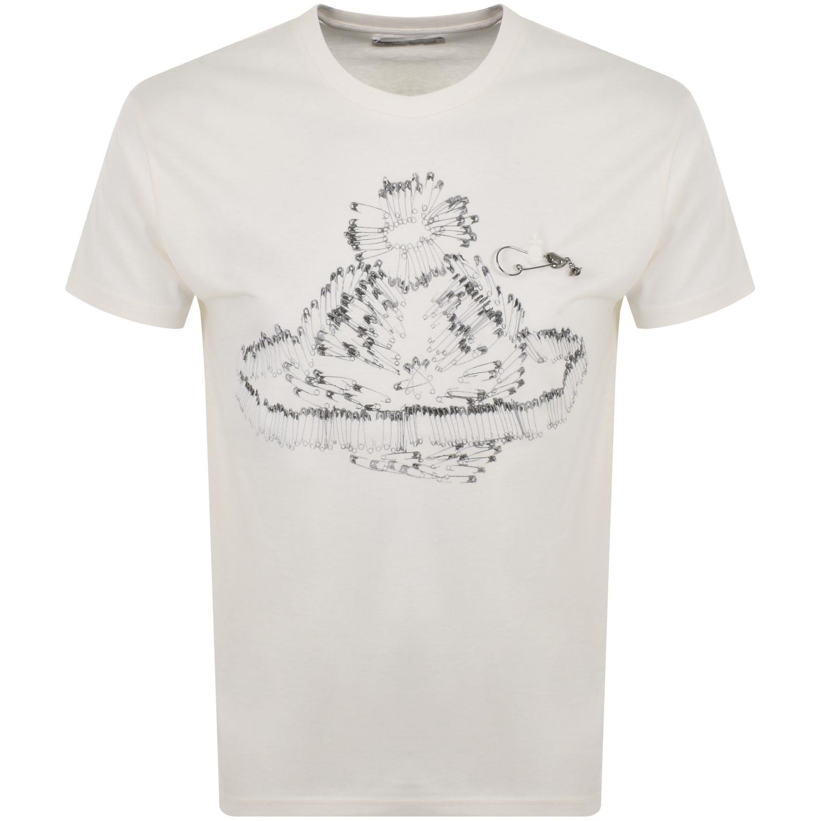 Shop Vivienne Westwood Safety Pin T Shirt Off White