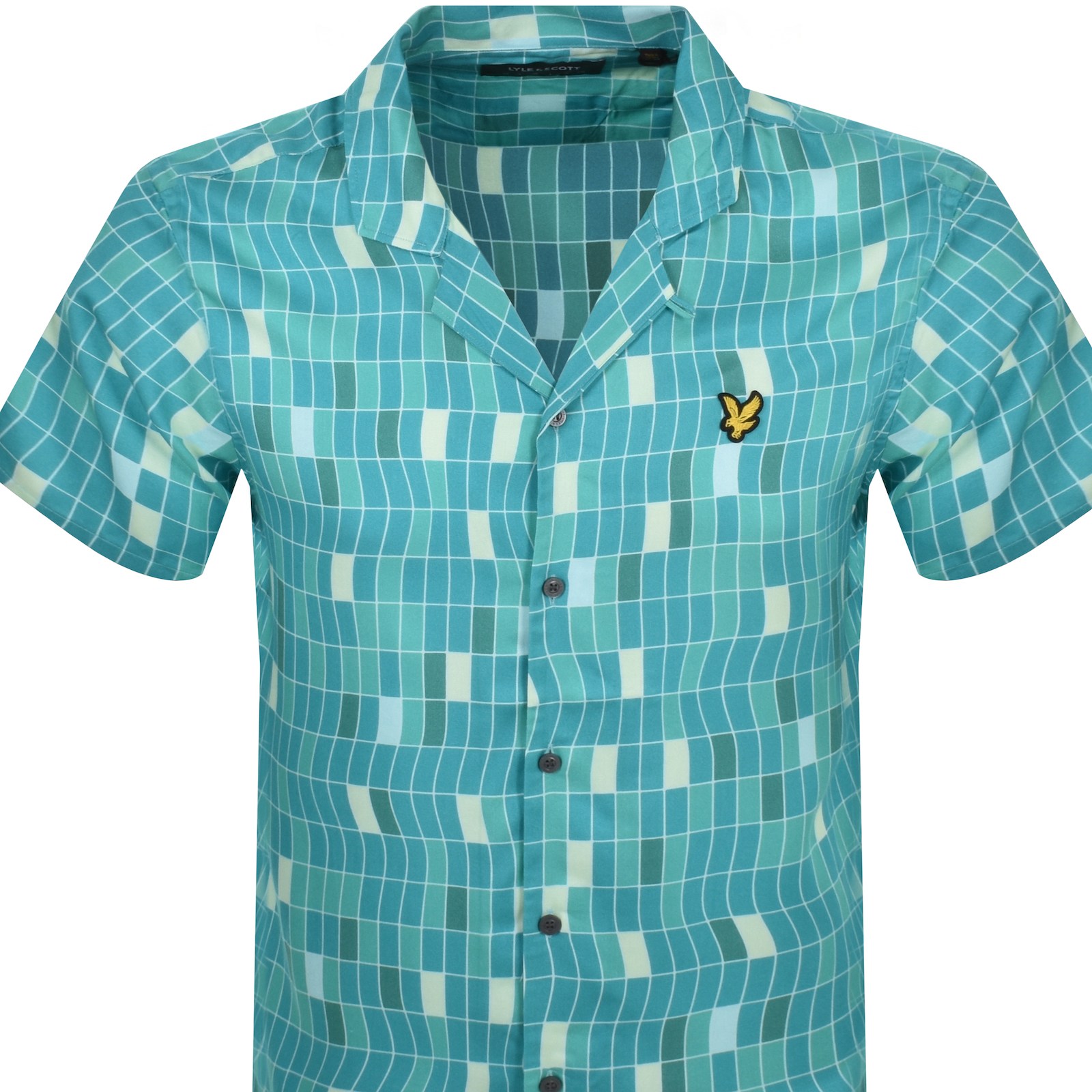 Shop Lyle & Scott Lyle And Scott Pool Print Shirt Blue