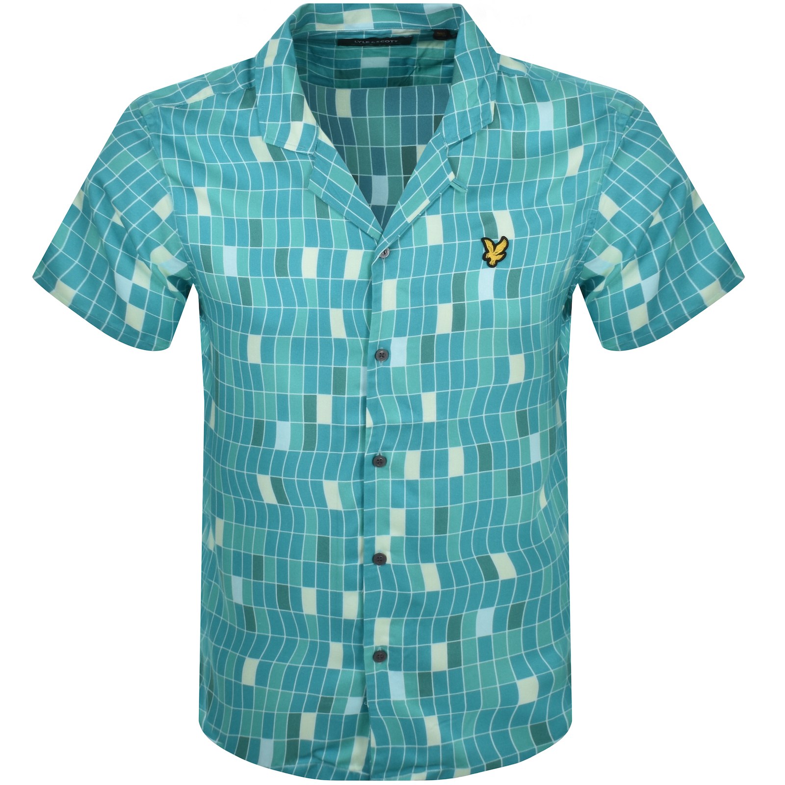 Shop Lyle & Scott Lyle And Scott Pool Print Shirt Blue