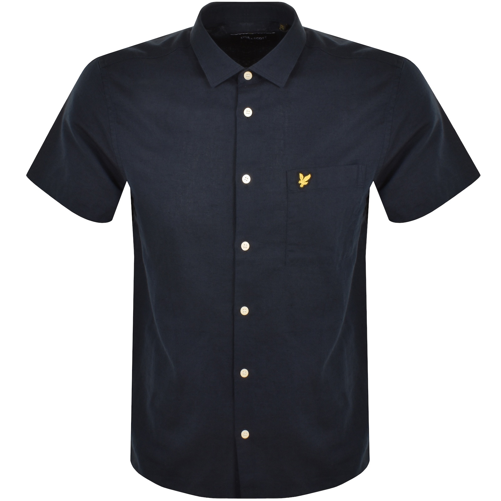 Shop Lyle & Scott Lyle And Scott Cotton Linen Shirt Navy